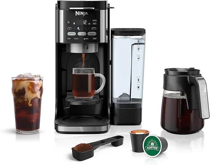 Ninja | Drip Coffee Maker | DualBrew Pro Hot &amp Iced Coffee Machine | Use with K-Cup Coffee Pods | 3 Brew Styles (Classic Rich &amp Iced) | 60oz Removable Reservoir &amp Dishwasher Safe | Black
