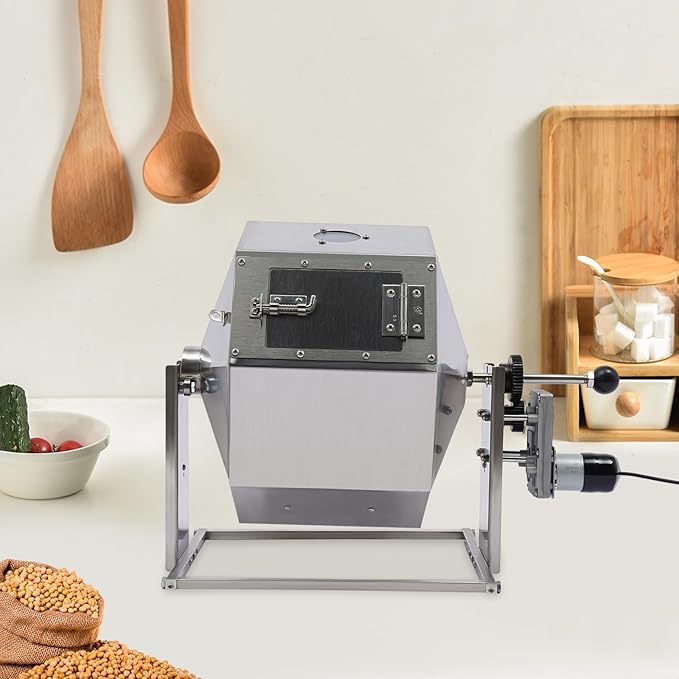 Coffee Bean Roaster Roasting Machine Nuts Home Coffee shop Wooden handle Glossy Outlook Clear Vision 110V (Model 3)