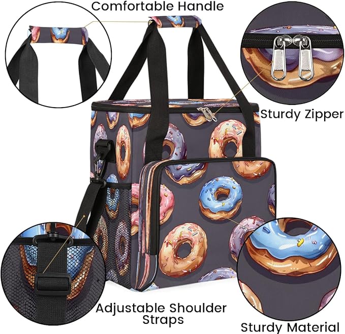 Chocolate Donuts Coffee Maker Carrying Bag for Keurig K-Mini or K-Mini Plus Storage Portable Coffee Maker Travel Bag