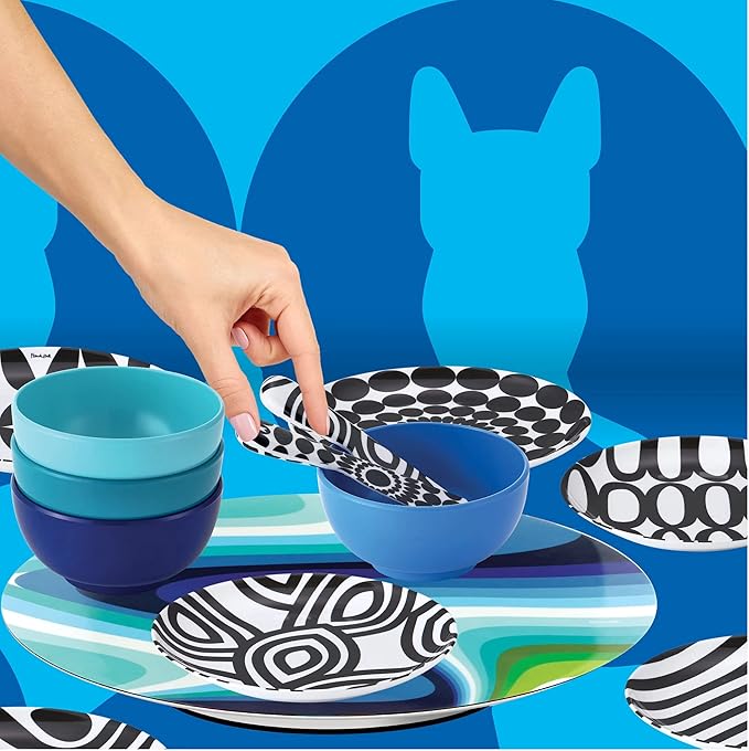 French Bull 12-Piece Entertaining Set – Black &amp White Medium