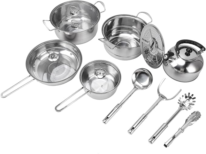 Stainless Steel proof Stick Proof Cookware Set Thickened Pots Pans for Home Kitchen Restaurant