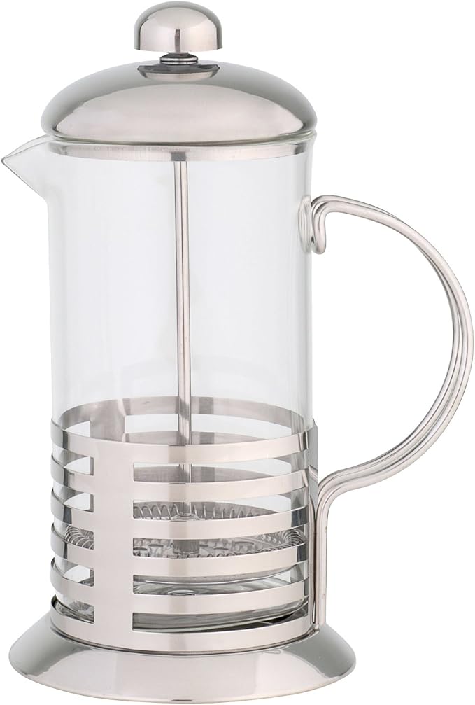 axentia 223545 Coffee and Tea Maker Stainless Steel Coffee Machine 1 Litre Capacity Full Aroma Press Filter Jug Enjoy Immediately Coffee Press with Temperature-resistant Borosilicate Glass