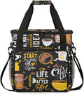 Start Your Day with Coffee Travel Bag Compatible with Keurig K-Mini Single Serve Coffee Brewer Carrying Case Compatible for K-Mini Plus with Multiple Pockets for K-Cup Pods (Bag Only)