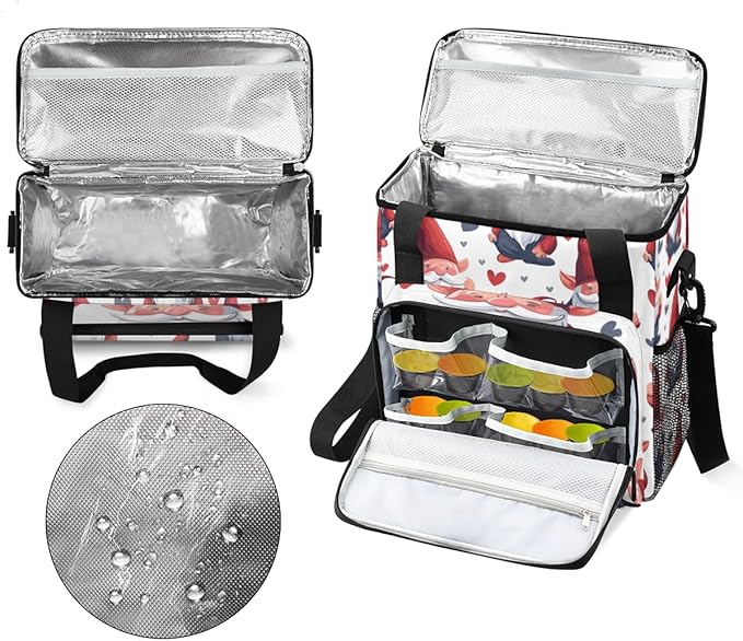 Cute Santa Claus Coffee Maker Carrying Bag Portable Travel Storage Tote Bag Compatible with K-Mini or K-Mini Plus Single Serve Coffee Brewer Carrying Case with Multiple Pockets &amp Shoulder Strap