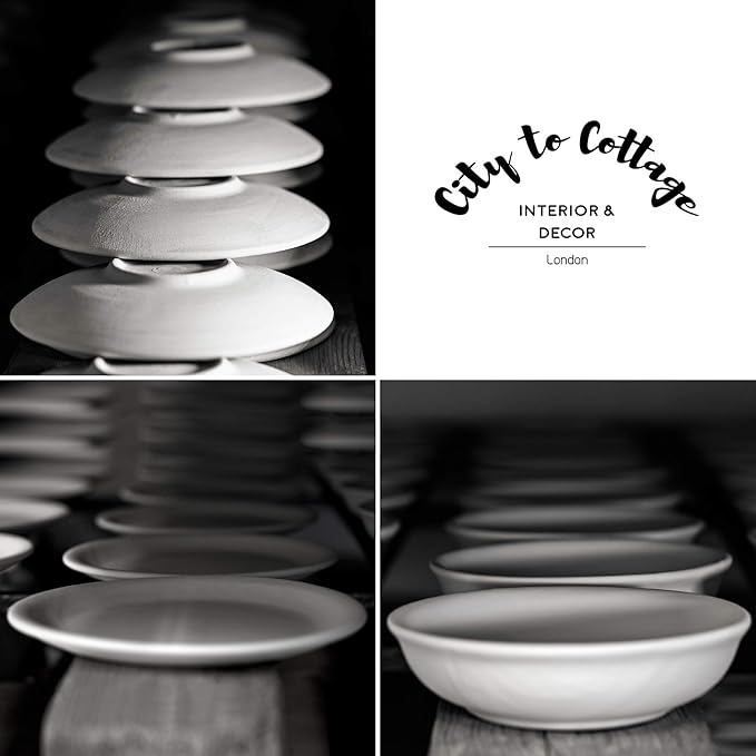 Handmade Lavender Floral Purple and CreamCeramic 12 piece Dinnerware Set | Pottery Tableware Service for 4 | Dinner Plates | Side Plates | Bowls | Housewarming Gift by City to Cottage®