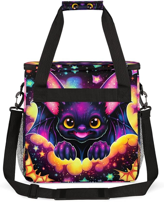 Halloween Bat Coffee Maker Carrying Bag Cartoon Bat Travel Storage Bag Compatible with K-Mini or K-Mini Plus Single Serve Coffee Brewer Carrying Case with Multiple Pockets &amp Shoulder Strap