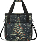 Modern Tree Xmas Coffee Maker Carrying Bag Portable Travel Storage Tote Bag Compatible with K-Mini or K-Mini Plus Single Serve Coffee Brewer Carrying Case with Multiple Pockets &amp Shoulder Strap