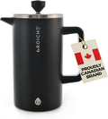 GROSCHE Dub'lin Stainless Steel Coffee Maker French Press 8 Cup | 34 FL Oz Coffee Press 18/8 Double Walled Stainless Steel French Press Coffee Maker - Hot/Cold Brew | Stainless French Press - BLACK