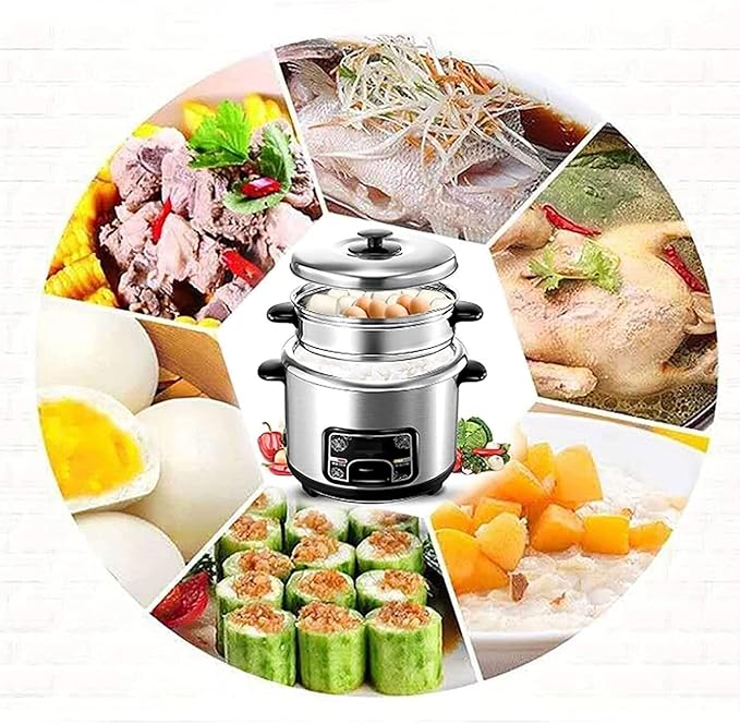 HousewaresRice Cookers and Steamer 304 Stainless Steel Food Rice Cooker with Keep-Warm Function (3L)