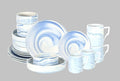 Fine China Artisan Marbled 20pc Dinner Set Blue