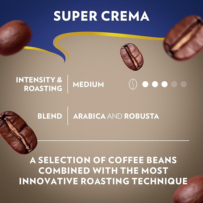 Lavazza Super Crema Whole Bean Coffee Medium Espresso Roast Arabica and Robusta Blend 2.2 lb Bag Package May Vary (Pack of 1)