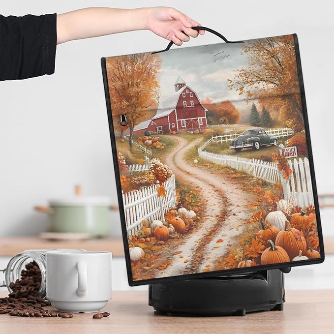 cfpolar Kitchen Aid Mixer Cover Compatible with 6-8 Quarts Pumpkin Castle Autumn Stand Mixer Cover Kitchen Aid Mixers Accessories Appliance Organizer Bag Dust Covers with Zipper Pocket