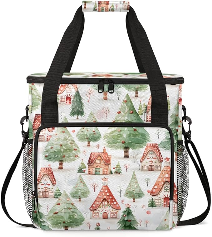 Xmas Tree Coffee Maker Carrying Bag Mystical Tree Travel Storage Bag Compatible with K-Mini or K-Mini Plus Single Serve Coffee Brewer Carrying Case with Multiple Pockets &amp Shoulder Strap