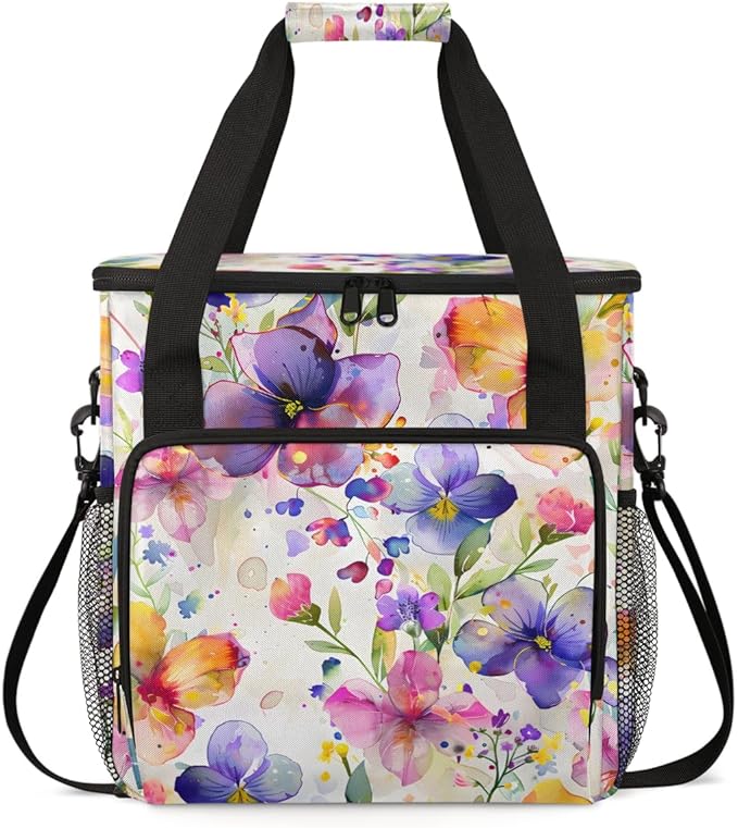 Tender Flower Coffee Maker Carrying Bag Portable Travel Storage Tote Bag Compatible with K-Mini or K-Mini Plus Single Serve Coffee Brewer Carrying Case with Multiple Pockets &amp Shoulder Strap