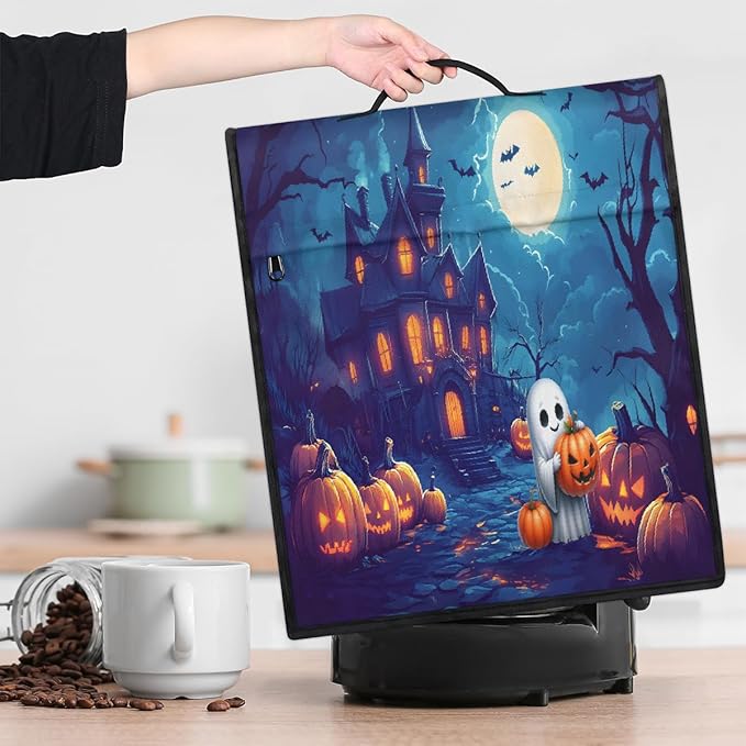 cfpolar Kitchen Aid Mixer Cover Compatible with 6-8 Quarts Halloween Ghosts Castle Pumpkin Stand Mixer Cover Kitchen Aid Mixers Accessories Appliance Organizer Bag Dust Covers with Zipper Pocket
