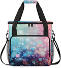 Glitter Coffee Maker Carrying Bag Blue &amp Pink Portable Travel Storage Tote Bag Compatible with K-Mini or K-Mini Plus Single Serve Coffee Brewer Carrying Case with Multiple Pockets &amp Shoulder