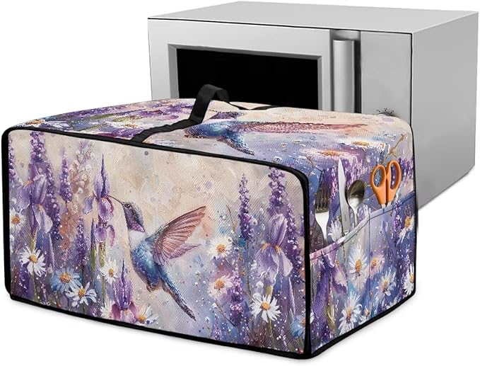 Dust-proof Toaster Oven Heat-Resistant Air Fryer Microwave Cover with Top Handle Side Protects Elevate Kitchen Style While Protecting Appliances Hummingbird Daisy