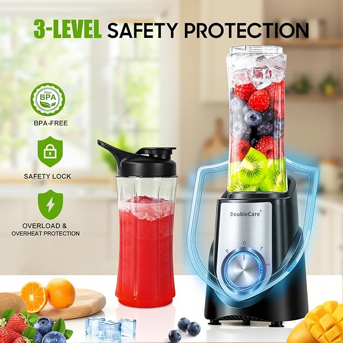 Blender for Smoothies32000 RPM Smoothie Blender Personal Blenders with 6 Sharp Bladewith 20oz Portable Cup and To-Go Lids Self CleaningPortable Juicer for Ice Crushing &amp Milkshakes