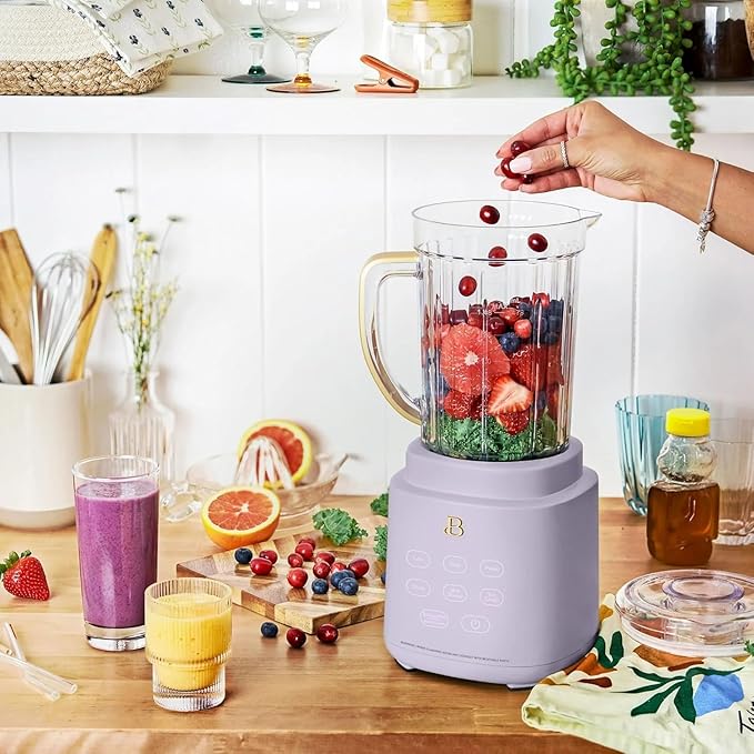 PowerExact Blender System High-Performance Blender with Multiple Speed Settings Powerful Motor Durable Blades &amp Large Capacity Jar Ideal for Smoothies (Lavender)