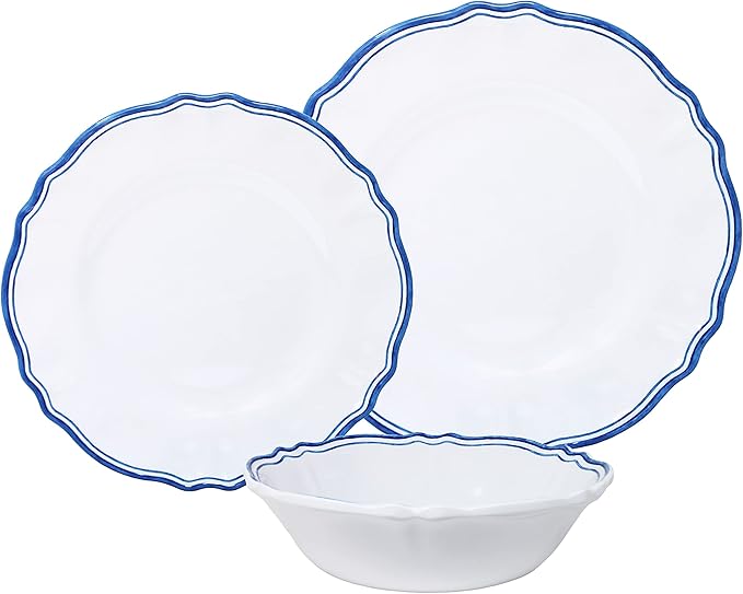 Le Cadeaux 12 Piece Luxury Melamine Dinnerware Set Service for 4 Maison