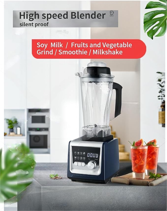 Professional High Power Blender with Heating Function 1200W Automatic Wall Breaking Blender for Smoothies and Soups 8-Speed Digital Control 1.75L Glass Jar Stainless Steel Blades