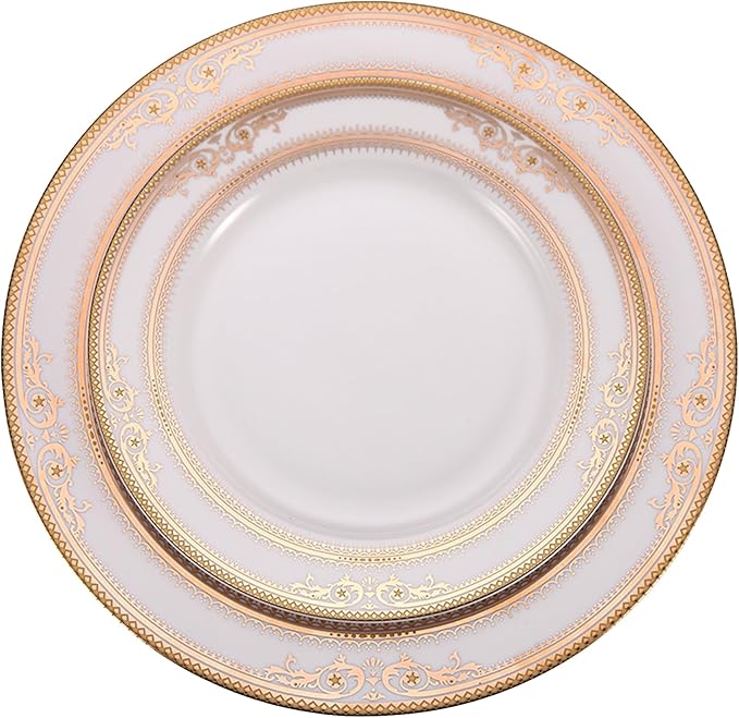 8 Piece Porcelain Dinnerware Set with Gold Floral Pattern Elegant Tableware for 4 Ideal for Luxury Hotel Dining Formal Dinners and Anniversary Presents
