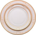 8 Piece Porcelain Dinnerware Set with Gold Floral Pattern Elegant Tableware for 4 Ideal for Luxury Hotel Dining Formal Dinners and Anniversary Presents