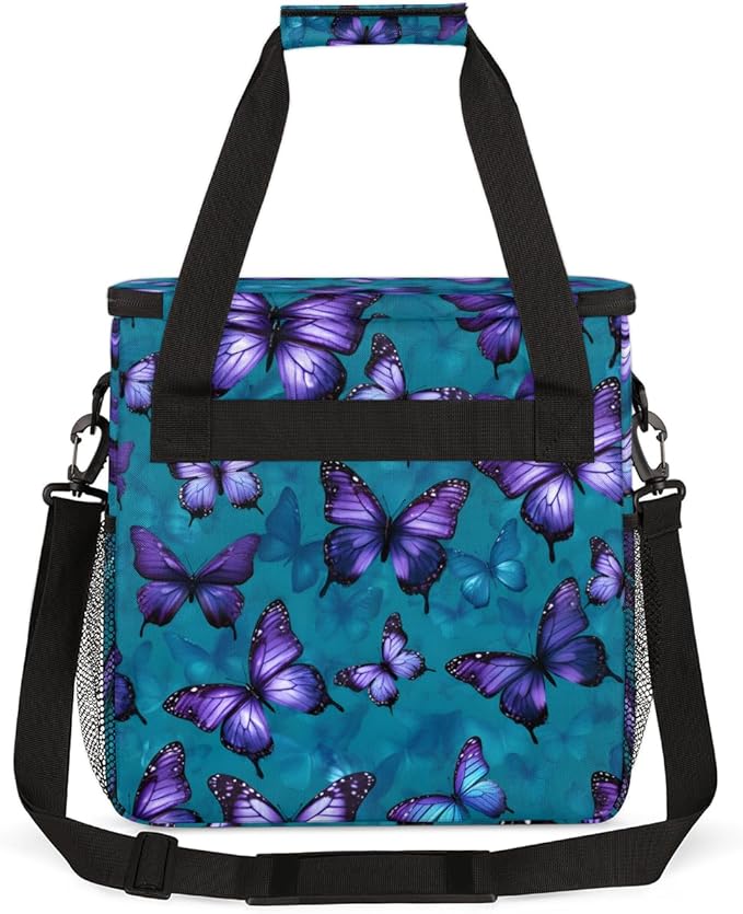 Watercolor Butterfly Coffee Maker Carrying Bag Mystic Butterfly Travel Storage Bag Compatible with K-Mini or K-Mini Plus Single Serve Coffee Brewer Carrying Case with Pockets &amp Shoulder Strap
