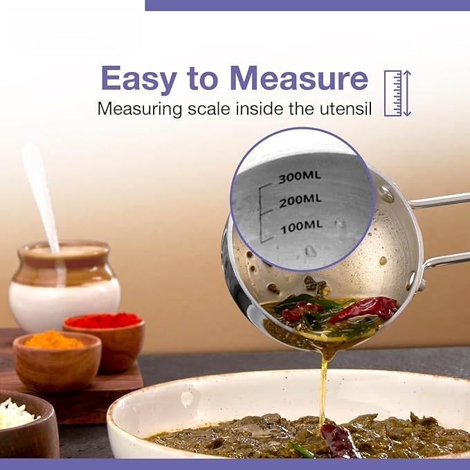 Stainless Steel Cookware Set 4 Pieces 22cm Kadai with Lid 22cm Frypan 10cm Tadka Pan Induction and Gas Stove Compatible