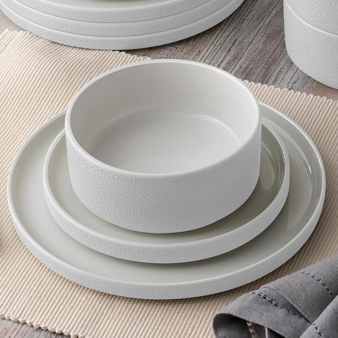Noritake ColorTex Stone White 12-Piece Dinnerware Set Service for 4