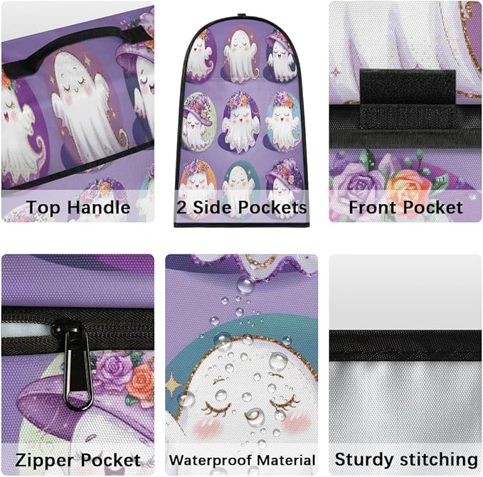 cfpolar Kitchen Aid Mixer Cover Compatible with 6-8 Quarts Halloween Cute Ghosts Flower Stand Mixer Cover Kitchen Aid Mixers Accessories Appliance Organizer Bag Dust Covers with Zipper Pocket