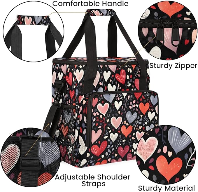 Grass Heart Coffee Maker Carrying Bag Portable Travel Storage Tote Bag Compatible with K-Mini or K-Mini Plus Single Serve Coffee Brewer Carrying Case with Multiple Pockets &amp Shoulder Strap
