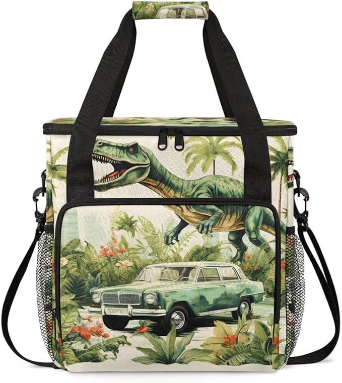Dinosaur Truck Coffee Maker Carrying Bag Portable Travel Storage Tote Bag Compatible with K-Mini or K-Mini Plus Single Serve Coffee Brewer Carrying Case with Multiple Pockets &amp Shoulder Strap