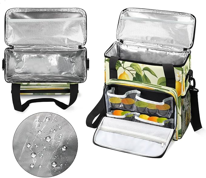 Tropical Lemon Leaves Coffee Maker Carrying Bag for Keurig K-Mini or K-Mini Plus Storage Portable Coffee Maker Travel Bag