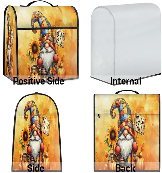 cfpolar Kitchen Aid Mixer Cover Compatible with 6-8 Quarts Fall Dwarf Sunflower Pumpkins Stand Mixer Cover Kitchen Aid Mixers Accessories Appliance Organizer Bag Dust Covers with Zipper Pocket