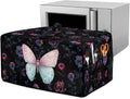 Butterfly Rose Print Toaster Oven Cover Wide Slot Washable Dustproof Bread Maker Covers Compatible with Air Fryer Toaster Smart Oven 18.5 x 14.5 x 9 Black