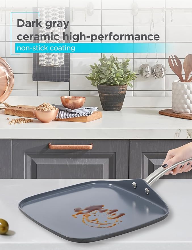 BLACK+DECKER 12-Piece Ceramic Hard Anodized Aluminum Cookware Set Pots and Pans Set with Ceramic Non-Stick Coating
