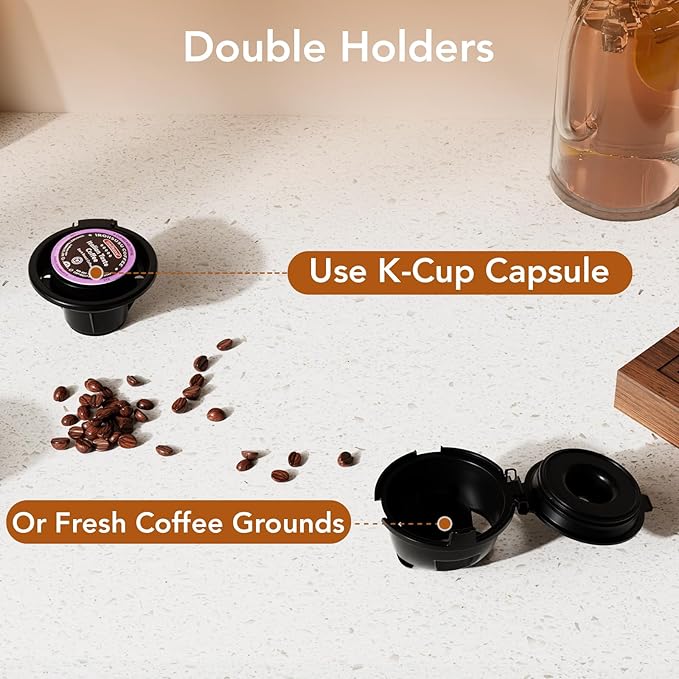 Single Serve Coffee Maker – Brew with Coffee Pods &amp Grounds Compatible with Kcup Coffee Pods Small Sizes Up to 6 8 10 12 14 Oz 14 Oz Water Reservoir Easy to Clean for Office Travel Home Black