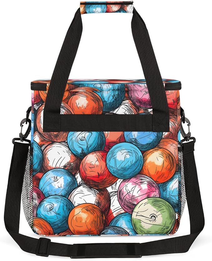 Abstract Ball Coffee Maker Carrying Bag Graffiti Sport Travel Storage Bag Compatible with K-Mini or K-Mini Plus Single Serve Coffee Brewer Carrying Case with Multiple Pockets &amp Shoulder Strap