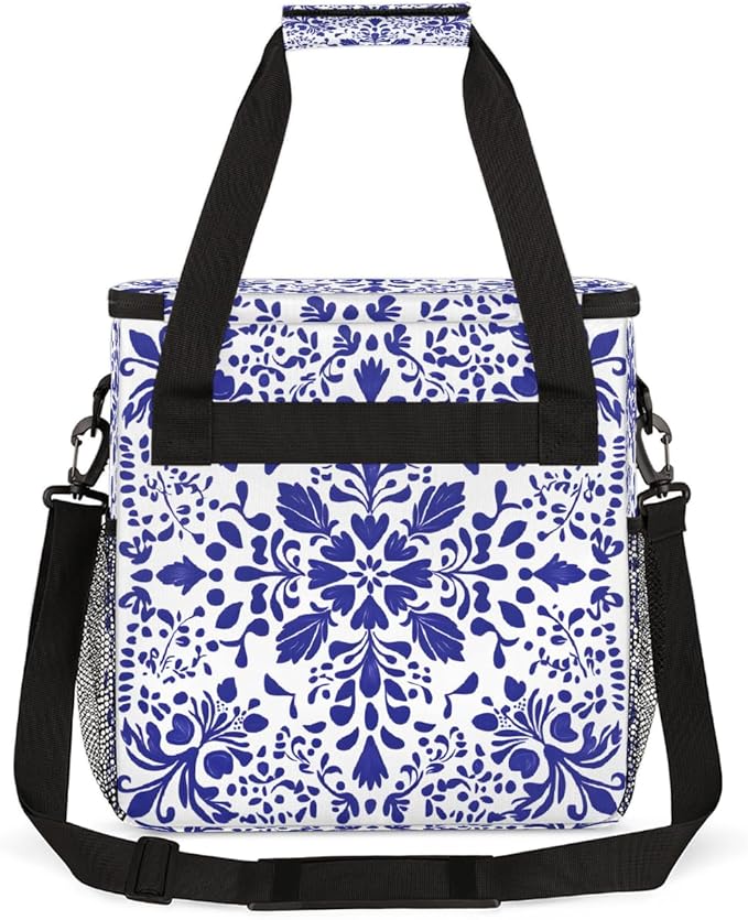 Talavera Mexican Style Coffee Maker Carring Bag Travel Carrying Storage Tote Bag Compatible with Keurig K-Mini or K-Mini Plus Portable Single Serve Coffee Brewer Case with Pockets for K-cup Pods