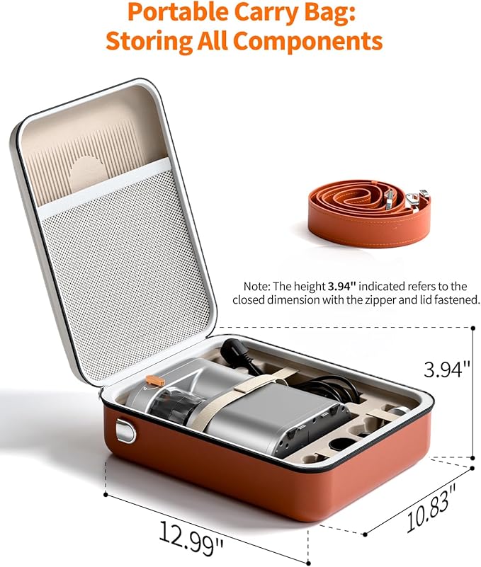 Portable Espresso Machine Carrying Bag EVA &amp PU Travel Coffee Maker Bag with Dual Crossbody &amp Handheld Straps for Travel Espresso Maker RV Car Camping Travelling Hiking Office Home