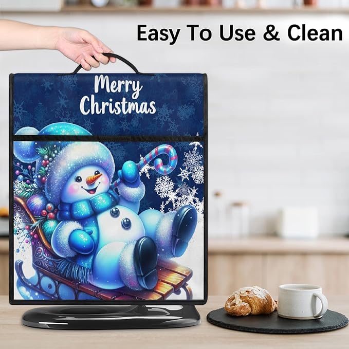 cfpolar Kitchen Aid Mixer Cover Compatible with 6-8 Quarts Christmas Snowman Candy Cane Stand Mixer Cover Kitchen Aid Mixers Accessories Appliance Organizer Bag Dust Covers with Zipper Pocket