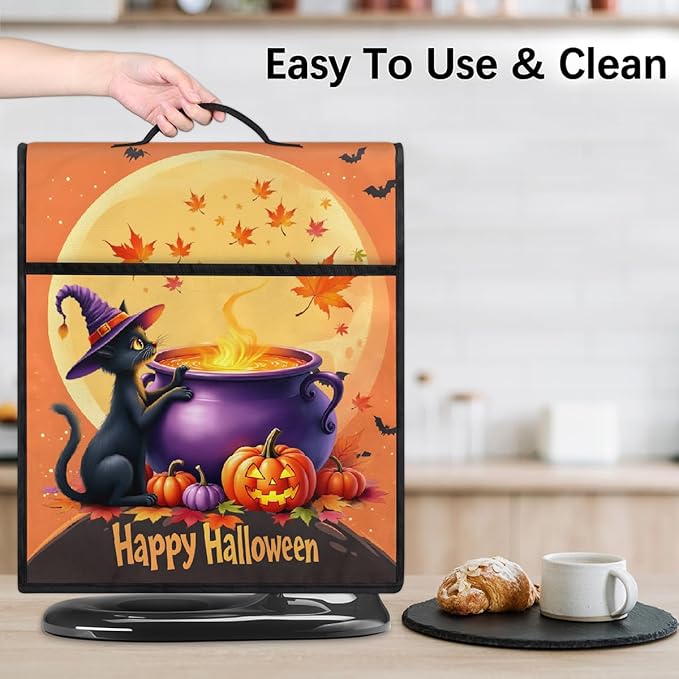 cfpolar Kitchen Aid Mixer Cover Compatible with 6-8 Quarts Halloween Cat Potion Moon Pumpkin Stand Mixer Cover Kitchen Aid Mixers Accessories Appliance Organizer Bag Dust Covers with Zipper Pocket