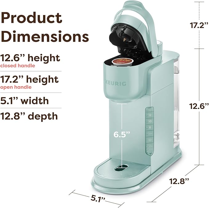 Keurig K-Express Single Serve K-Cup Pod Coffee Maker 3 Brew Sizes Strong Button Feature 42oz Removable Reservoir Mint