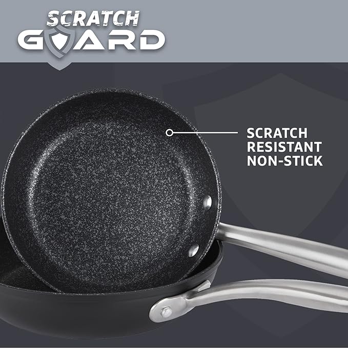 Prestige Scratch Guard Aluminium Cookware Set 5pce Black