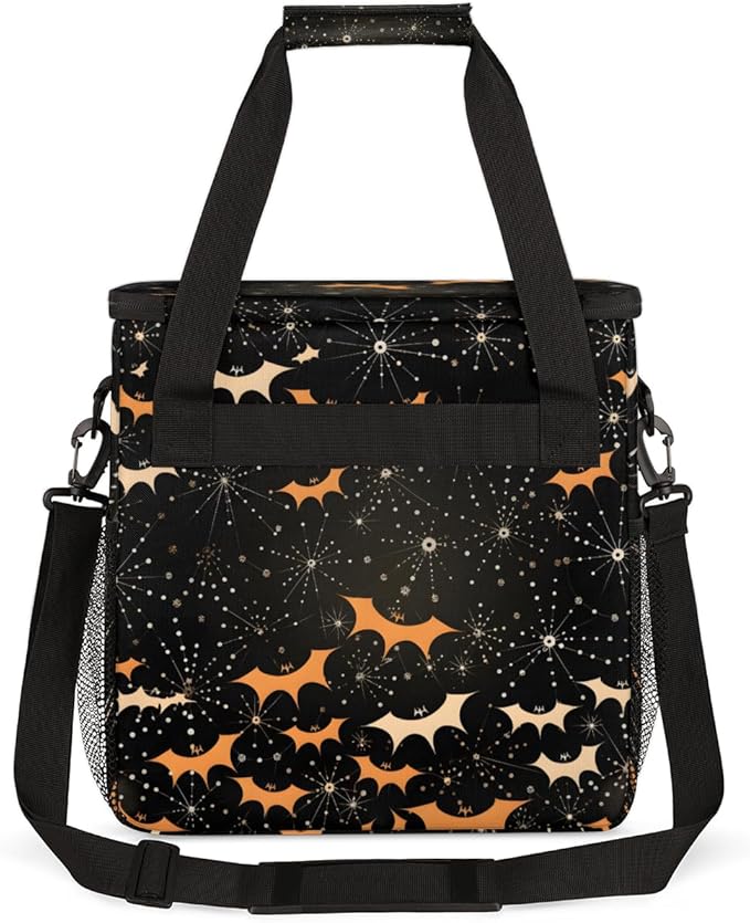 Gothic Bat Coffee Maker Carrying Bag Bright Bat Portable Travel Storage Tote Bag Compatible with K-Mini or K-Mini Plus Single Serve Coffee Brewer Carrying Case with Multiple Pockets &amp Shoulder S