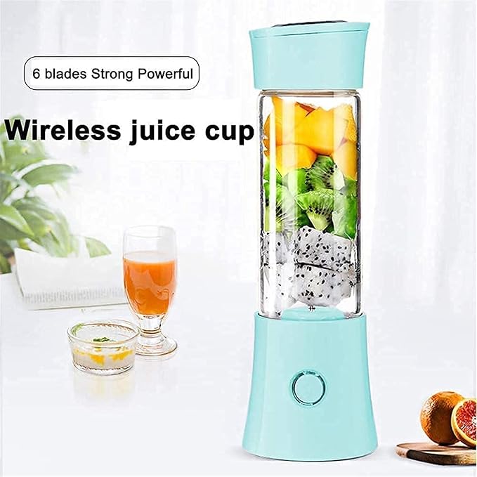 Portable blender Mini Fruit Juicer Cup Personal Small Electric Juice Mixer Machine with USB Rechargeable 2000mAh Battery Powered 480ML Travel Bottle