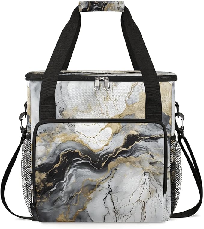 Marble Classic Pattern Coffee Maker Carrying Bag for Keurig K-Mini or K-Mini Plus Storage Portable Coffee Maker Travel Bag