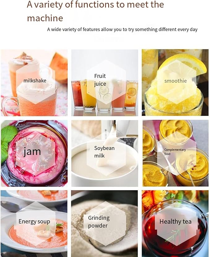 Smoothie Machine Blender 1800W 1.5L Digital Display with Soundproof Cover Independent Cup Lid Crushing Smoothie MachineWhite
