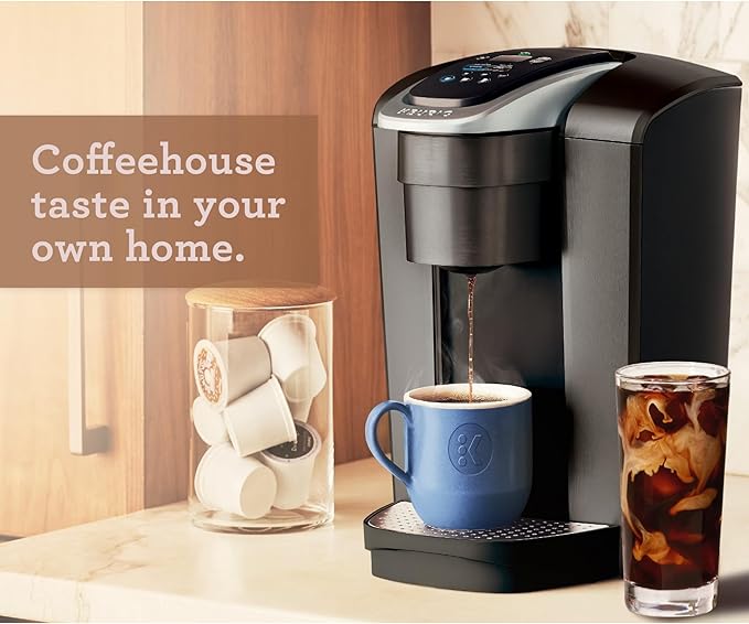 Keurig K-Elite Single Serve K-Cup Pod Coffee Maker with Strength and Temperature Control Iced Coffee Capability 8 to 12oz Brew Size Programmable Brushed Slate